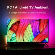 [해외] 휴대용 소형 모니터 13 14 17 인치 노트북 서브 보조 소형 모니터 diyambient tv pc dream screen usb led 스트립 hdtv 컴퓨터 주소, 미터당 60개의 LED, 4m 키트, 우리 플러그