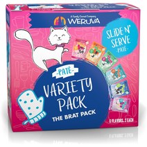 Weruva Cats in the Kitchen The Brat Pack 버라이어티 팩 캣 푸드 파우치 3온스 파우치 12개입