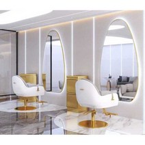 미용실경대 조명 벽걸이 아치형 전신 인테리어 거울, 골드 120x70