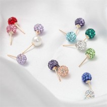 오노마 오노마 ONM 14K 골드필드 탄생석 컬러 큐빅 볼 일자침 귀걸이 (9592541)