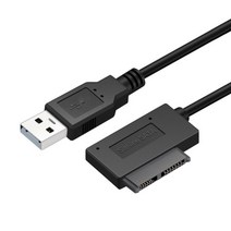 외장형 씨디롬 DVD 플레이어 odd 노트북 usb 2.0 to Slimline sata 7+6 13pin 노트북 cd dvd rom 광학 드라이브 어댑터 케이블 pc 167, 협력사, 35cm, 검은 색