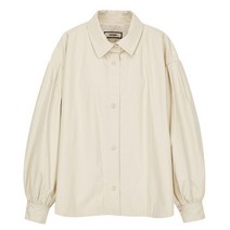티렌 여성용 볼륨소매 페이크레더 자켓 L204PWL901