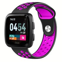 eGood Fitbit versa 버사 스포츠 밴드, 블랙-퍼플, 1개