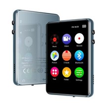 MP3 플레이어 휴대용 원래 금속 지원 블루투스 5.0 hifi 음악 전자 책 녹음fm 라디오비디오 내장 스피커, 은, 64GB