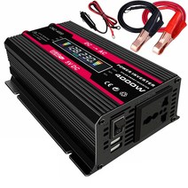 4000W 전원 인버터 수정 된 사인파 LCD 디스플레이 DC 12V AC 110V 태양 듀얼 USB 자동차 변압기 변환기 인, 한개옵션0