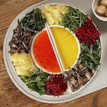국내산 한국 도자기 구절판그릇 월남쌈그릇 나눔접시, 로즈핑크(1p)