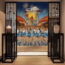 거실 침실 암막 커튼 커텐 일본식 장식 노렌 창 문 주방 방 패브릭 스크린 욕실 드레싱