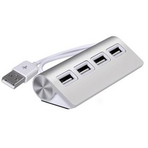 4 포트 USB2.0 허브 스플리터 알루미늄 합금 적응기 어댑터 전원 충전 USB 2. 멀티 디바이스 데스크탑 PC 용 허브