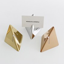 삼각 유광 명함 꽂이 엽서 거치대 카드 명함 홀더, 로즈골드