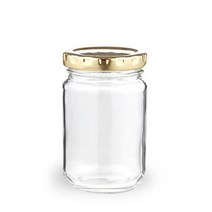 담은 일자HA200 유리병 미니쨈병 수제쨈병 딸기쨈 40개, 마개 블랙