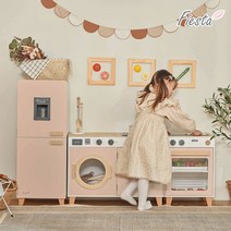 피에스타 원목 주방놀이 우든쉐프 베이지핑크, 단품