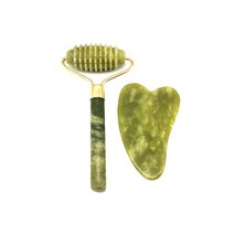 Jade Massager for Face 구아슈 스크레이퍼 스킨 케어 페이셜 롤러 뷰티 과샤 바디 릴렉스 구아샤 스톤 마, 05 single head roller