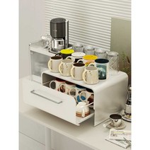 영양제서랍 식탁 탕비실 홈카페 수납함 정리장, 대형 핸들랙-화이트