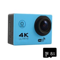 SJ4000 액션 카메라 HD 4K 30fps 와이파이 2.0 인치 140D 수중 방수 캠 헬멧 비디오 고 스포츠 프로, 08 Blue with card