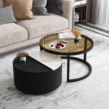 거실상 좌탁 엔틱느낌 북유럽 커피 미니멀리스트 라운드 메이크업 찻상 6인용 자취방, F