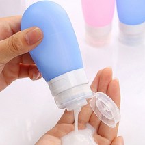 PG PKFARM 여행용 실리콘 공병 원형 다용도 튜브 용기 샴푸통 로션통 낱개 판매, 블루60ml (중형)