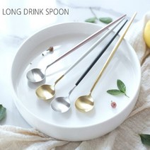 [알파카] 커트러리 롱스푼 머들러 칵테일 스틱, 1개, 3_2핑크 실버/롱스푼