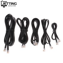 RJ11 RJ12 6P6C 데이터 케이블 남성-남성 모듈 코드 스트레이트 배선 핀아웃 전화 핸드셋 음성 연장, 5M