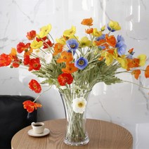 [바보사랑] DJ-233 양비귀 뽀삐 꽃 1P 카페 조화 소품 부쉬, 색상:레드, 상세 설명 참조