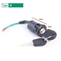 전동 킥보드 부품 스쿠터 튜닝 전기 자전거 점화 스위치 키 전원 잠금 범용 에 대한 휴대용 방진 사이클링, m, M