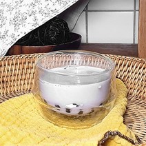 루체루나 더블글라스 버블티 더블칵테일잔 더블물컵 데일리글라스 감성글라스 음료글라스(200ml), 200ml 1개