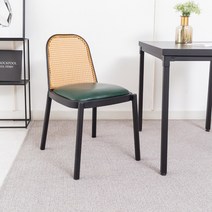 노아가구 라탄의자 철제의자, 스트롱라탄의자그린