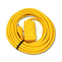 국산 산업용 2구 전기 연장선 작업선 캠핑 전기차 충전 리드선 연장콘센트, 50호 (44m) - 1개