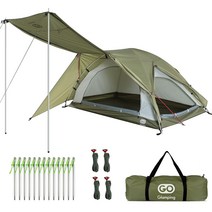 GOGlamping 텐트 1 인용 2 인용 투어링 돔 [알루미늄 폴 부속 + 독창적인 전망