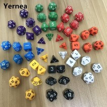 보드 게임 주사위 7 개몫 주사위 세트 롤 플레잉 도매 다면 주사위 d4 d6 d8 d10 d10 d12 d20 yernea, 검은 색