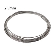 10m 304 야외 정원 공예를위한 스테인레스 스틸 와이어 로프, 2.5mm