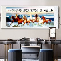 사무실 말 그림 재물 승진 출세 합격 풍수지리 칠마도, 스타일 7 8피트(244x90cm)