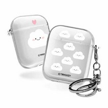 도매공간W8A4DFC 뜬구름 날씨 에어팟1_2세대 투명케이스 음향기기 액세서리 하트 외 4가지옵션, 맑음패턴