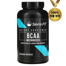 미분화 BCAA 분지사슬아미노산 500mg 베지 캡슐 240정 시에라핏, One Size
