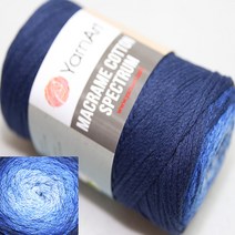 더울 털실 뜨개 면혼방 면사 마크라메실복합 나염 마크라메코튼 스펙트럼, 1324파랑복합