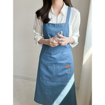 청 데님앞치마 작은사이즈 3컬러, 라이트블루