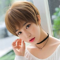 미즈코스 스타일 숏컷 가발 짧은 컷트 통가발 보브컷 여자 커트 머리 전체 티안나는, 블랙
