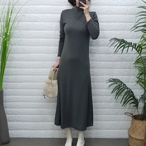 제이후 기모 무지 반목 폴라 슬림 A라인 롱원피스