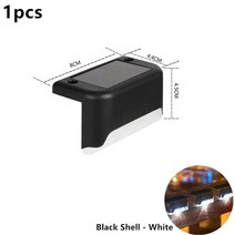 스마트 태양 갑판 조명 야외 단계 방수 난간 계단 울타리 정원 오 통로, 03 white-black shell_03 8pcs, 03 8pcs