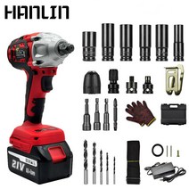 HANLIN 가정용 전동드릴 29pcs 충전 임팩 햄머 전동드라이버 21V 전동드릴세트 +장갑, 한 개