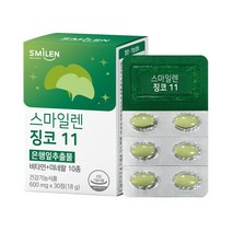 브랜드없음 스마일렌 징코11 30정 1통 은행잎추출물, 1개, 단품없음