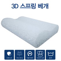 리빙코아 3D 스프링베개 (커버증정), 화이트