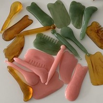 괄사 마사지 지압봉 발마사지 부종 7종 세트 림프 순환 [strongbro], 괄사 7종세트, 1-브라운 스톤 세트 7종