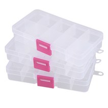 3PCS 10 그리드 전자 부품 부품 키트 플라스틱 저장 상자 케이스, 하나, 분명한