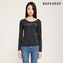 버커루 여성 30수 핫픽스 레터링 라운드티셔츠 B195TS600P