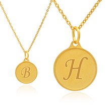 골드모아 [골드모아] 여자 순금 목걸이 11.25g 24K [원형] 이니셜 각인