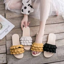 슈앤샵 여성 라탄슬리퍼 폭신폭신한 레이스 슬리퍼 사무실슬리퍼 블로퍼 패션슬리퍼(2cm)