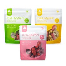 TS써니 강아지 간식 냠냠쿠키 100g * 3개상품, 그린핑크옐로우 각1팩씩