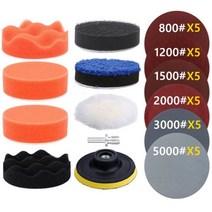 헤드라이트 복원 자동차 유리복원 디테일링 연마 스폰지 키트 버핑 패드 샌딩 디스크 왁싱 M10 드릴 어댑터 포함, CHINA_39PCS 800---5000, 39PCS 800---5000