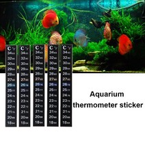 Waterproof Tank Aquarium Thermometer LCD Fish Tank Temperature Measurement Strip Digital Display, Black, M