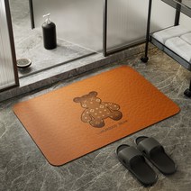 카페트 규조토 화장실발 가족 입구 소프트 물흡입 욕실미끄럼방지매트, C07-그라데이션 베어-주황색